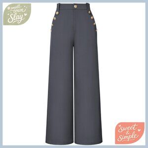 High Waisted Wide Leg Work Pants with Pockets Business Casual Trousers